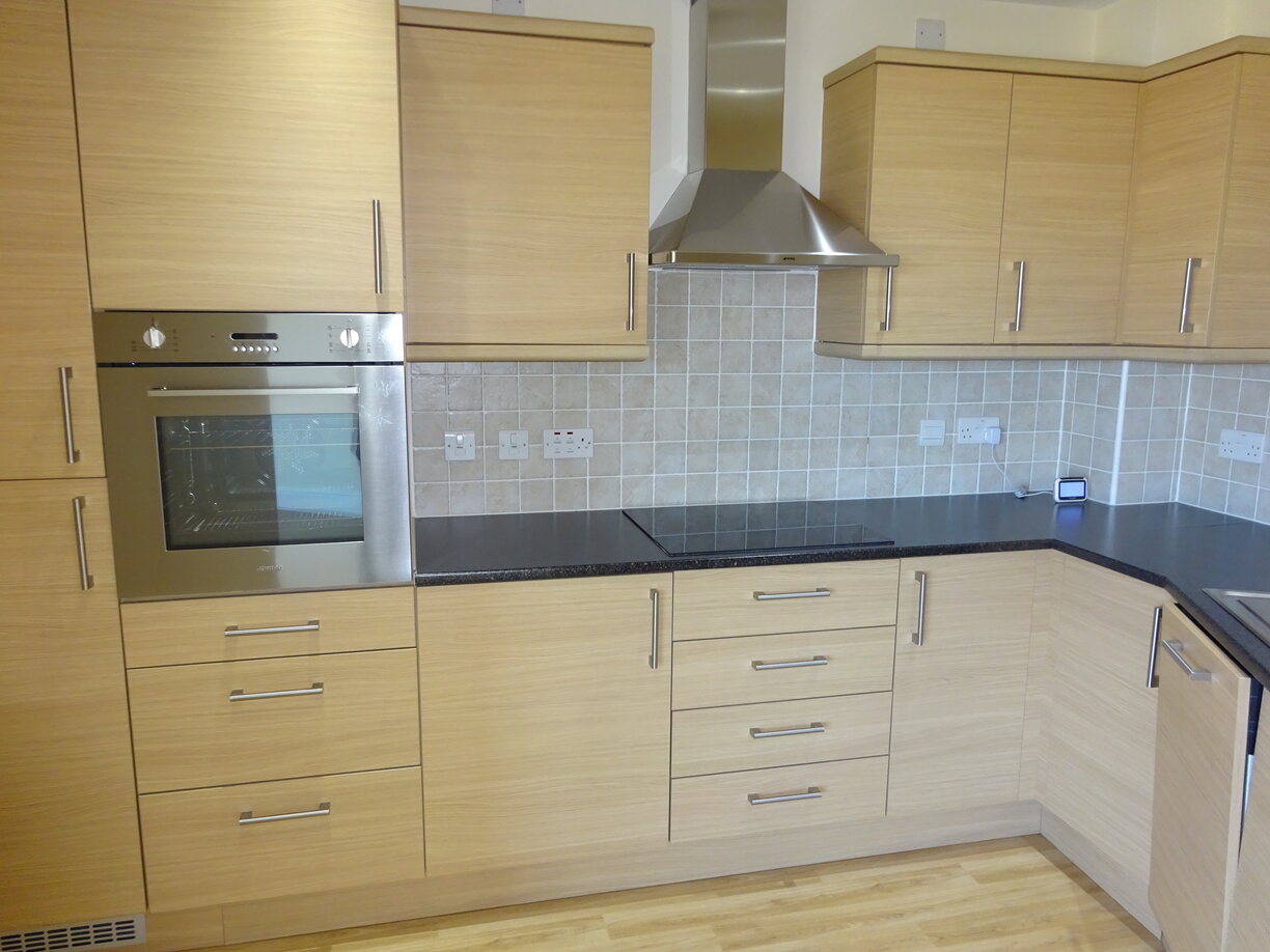 Retirement apartment kitchen, Honeyboiurne Gate, Cheltenham